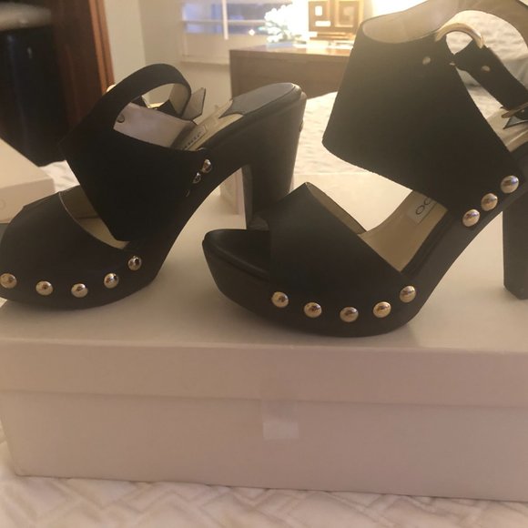 JIMMY CHOO Suede Studded Accents Slingback Sandals- PURCHASED AT SAKS FIFTH AVE - Picture 2 of 8